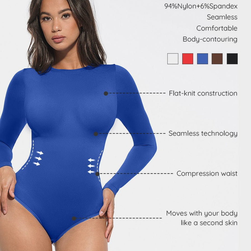 Round Neck Waist And Snap Crotch Briefs Bodysuit