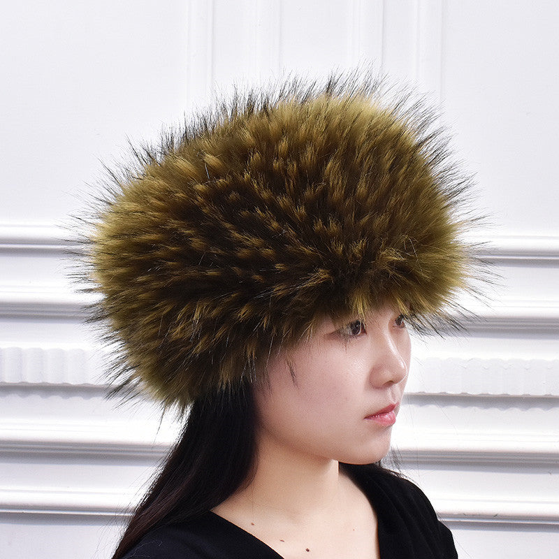 Women's Fashionable All-Match Hat, Northeast Ethnic Style Artificial Wool Hat, Winter