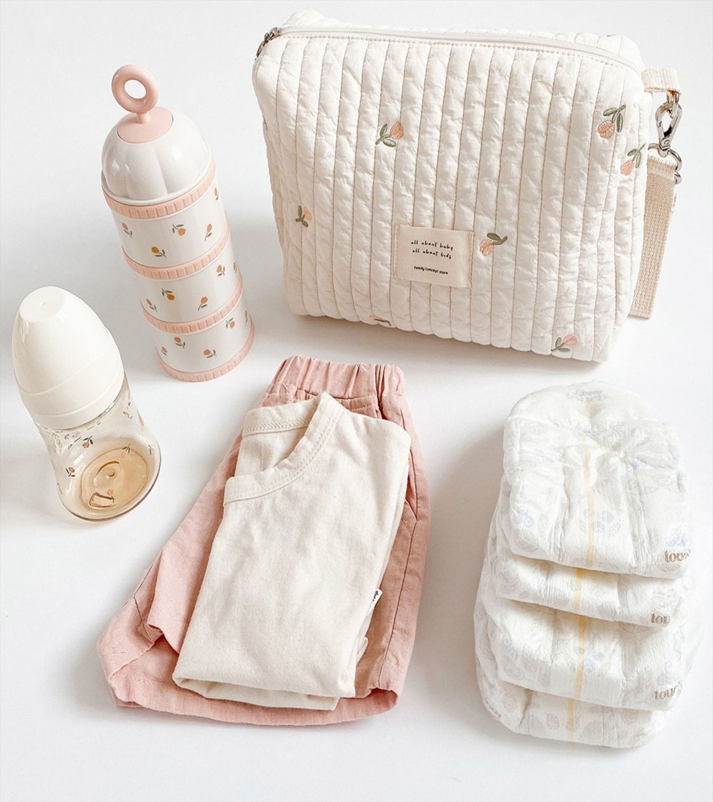 New Year Zipper Embroidery Quilted Cotton Mummy Bag