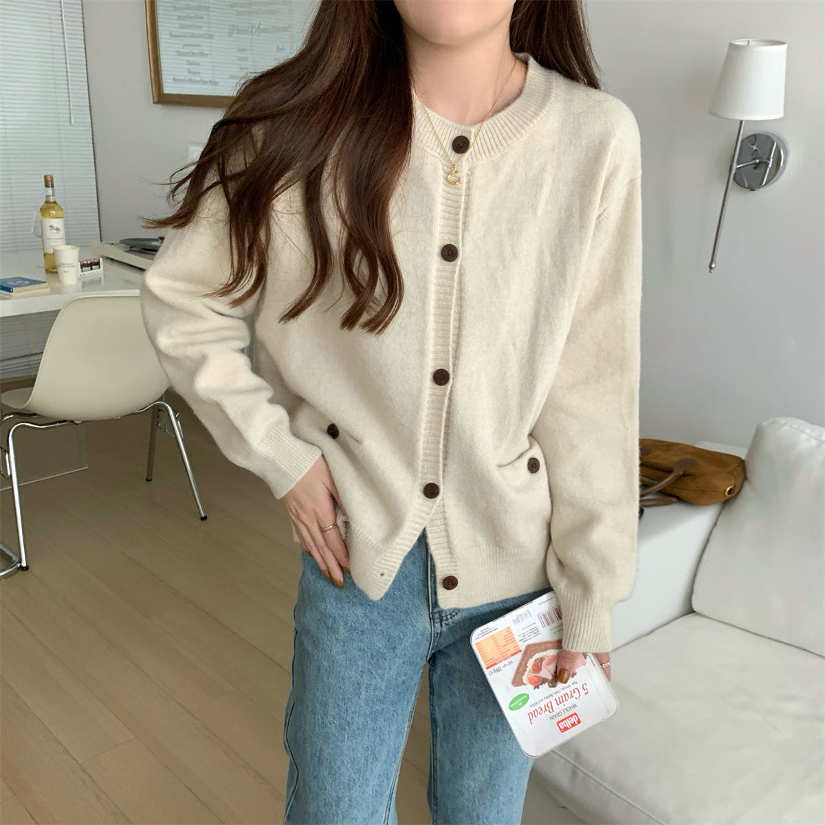 Long Sleeve Women's Knitted Cardigan Top
