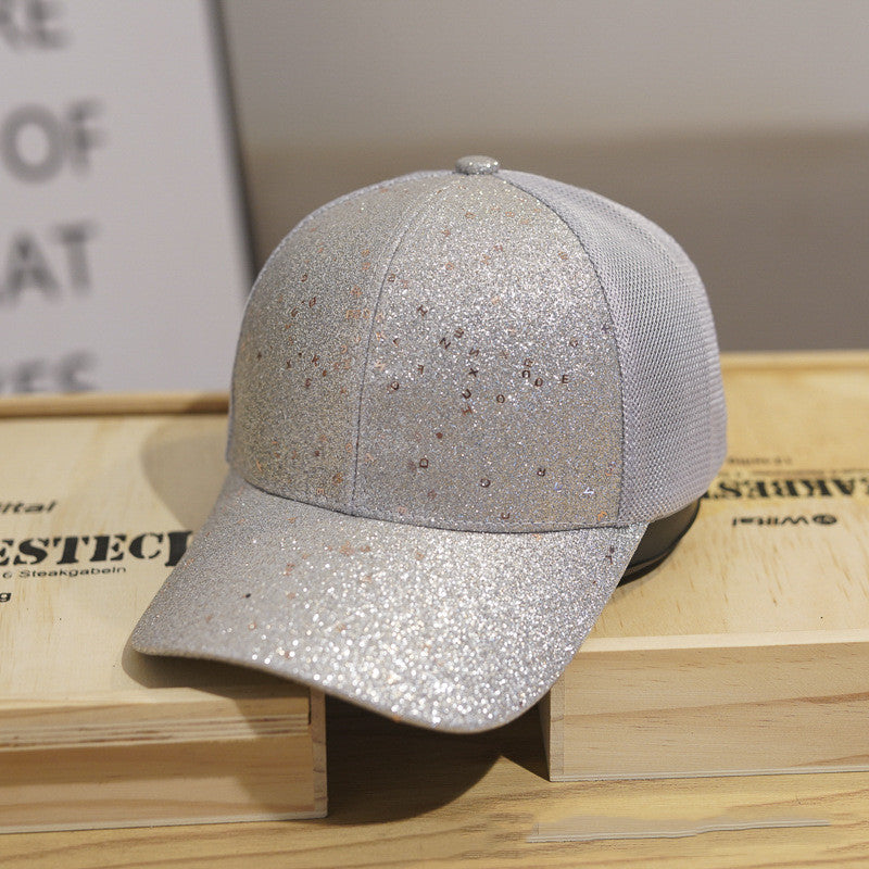 Women's Mesh Breathable Shade Mesh Sequin Hat