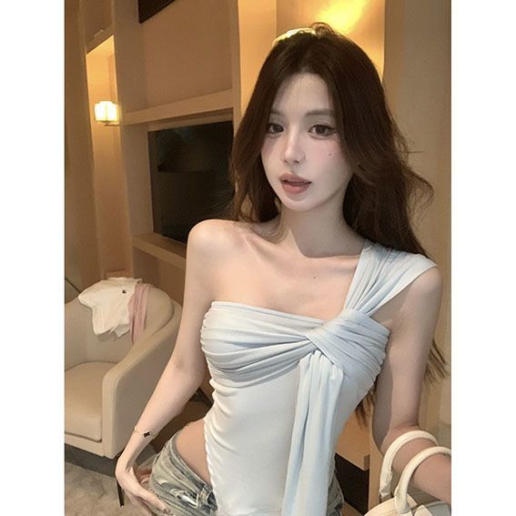 Spicy Girl Style Cropped Irregular Off-the-Shoulder Camisole For Women