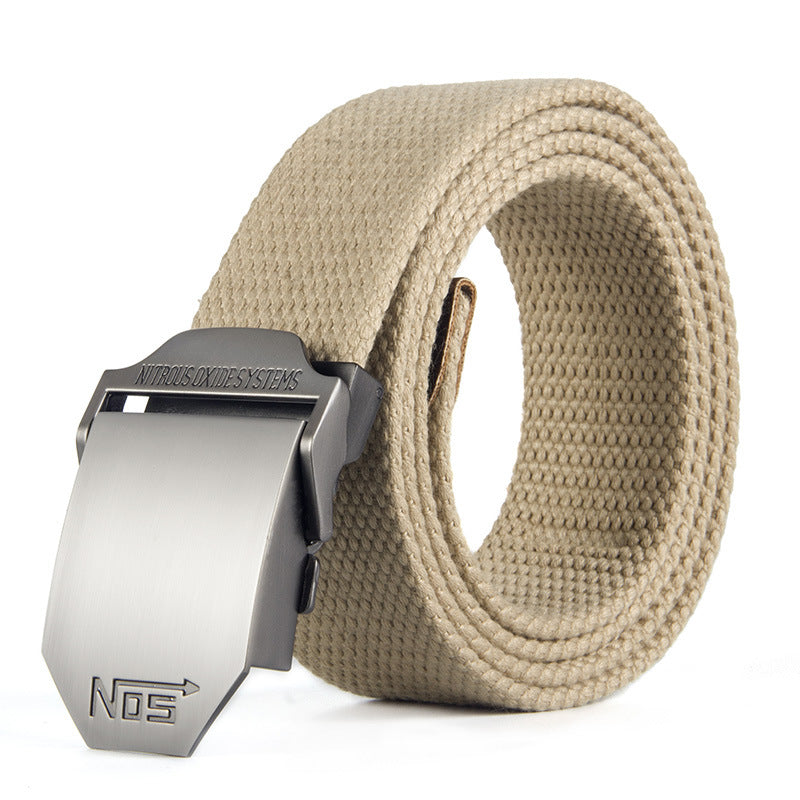 Thickened Outdoor Canvas Men's Leather  Casual Belt