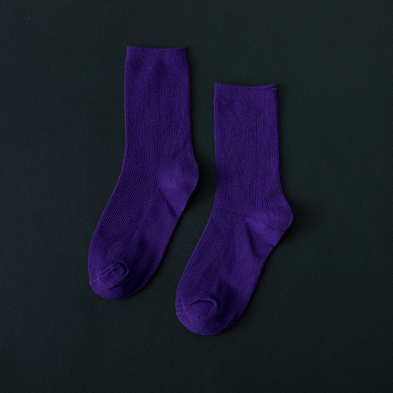 Medium Tube Long Tube Fluorescent Candy Color Socks