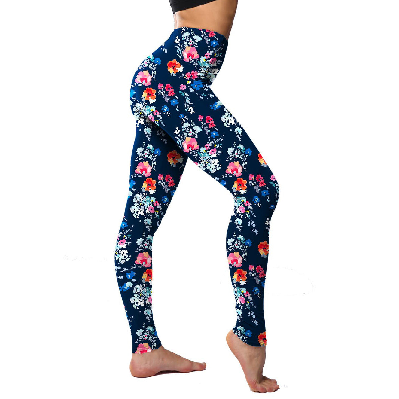 Powder Blue Paisley Print Leggings
