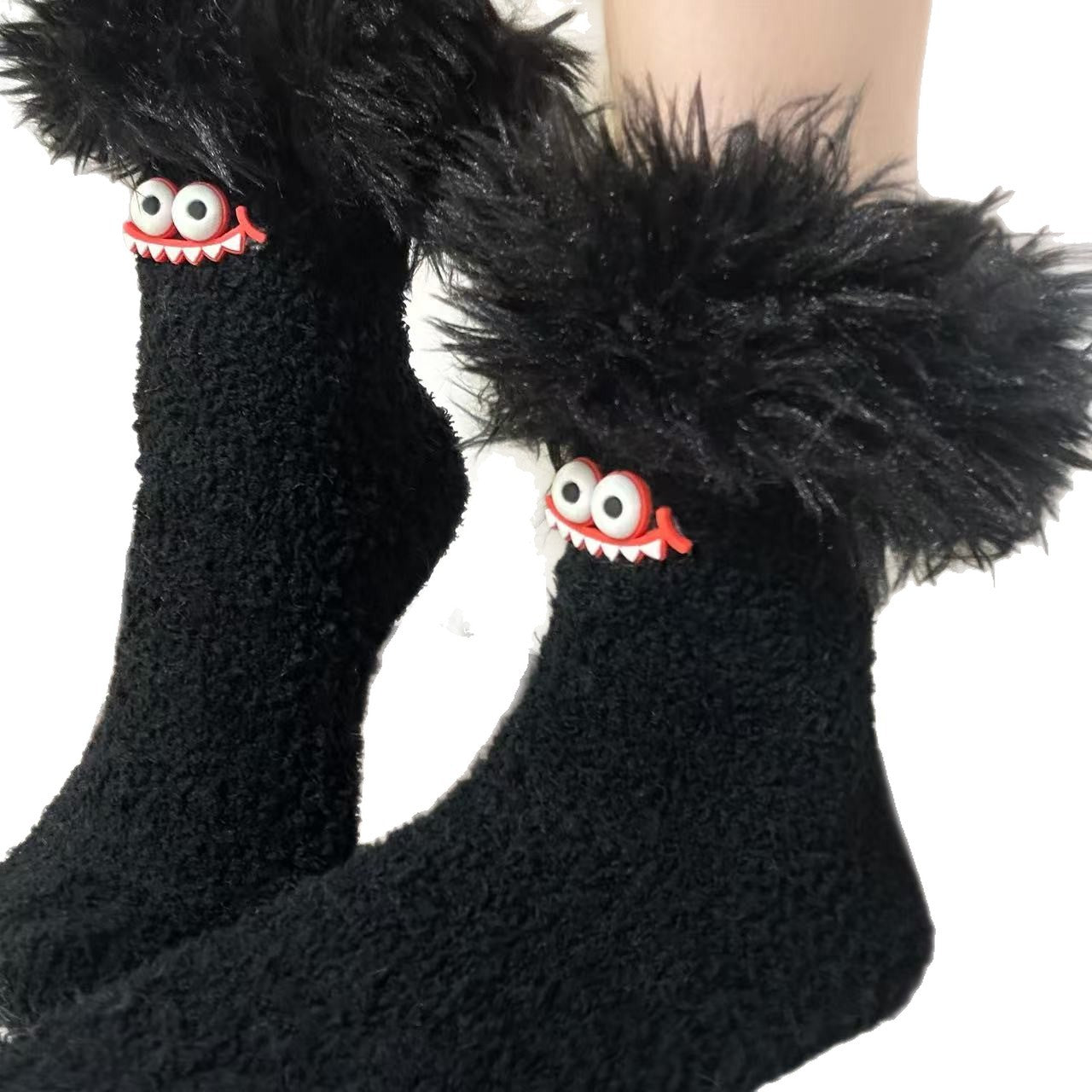 Store Mund Monster Plys Sokker Fleeceforet Tykke Varme Koralfleece