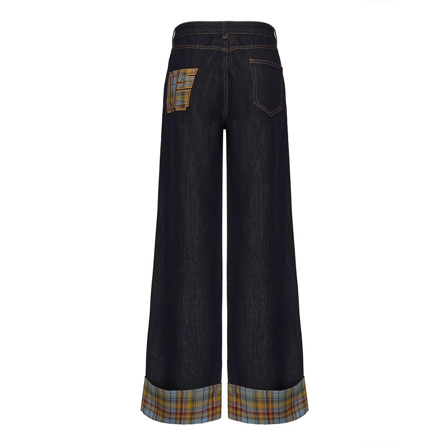 Retro Plaid Casual Straight-leg Wide Leg Jeans