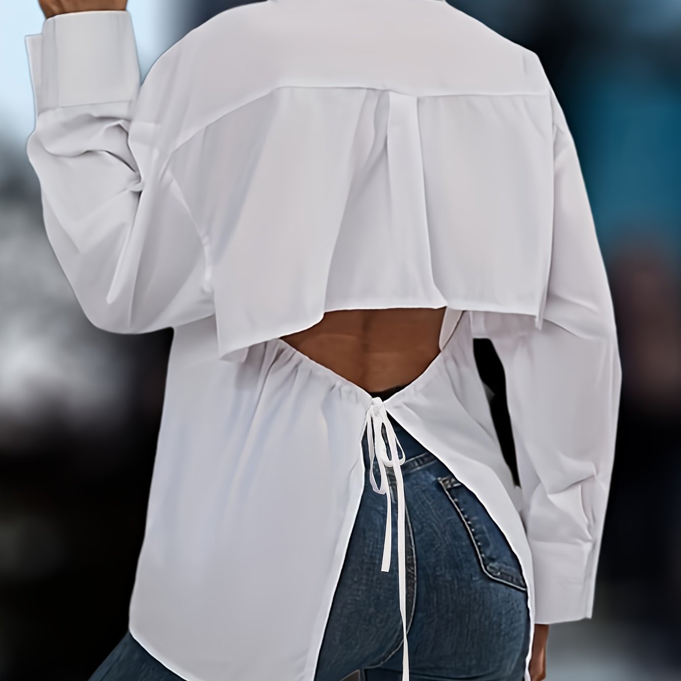 European And American Elegant Solid-color Long-sleeve Shirt