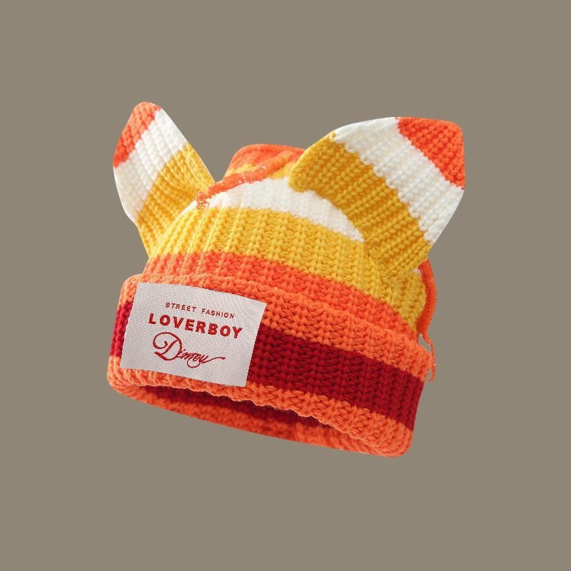Wool Knitted Woolen Cap Cute Warm