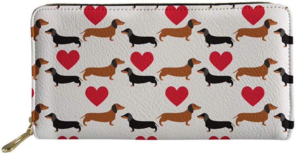 Floral Ladies Dog Love Long Wallet Tie Dye Clutch