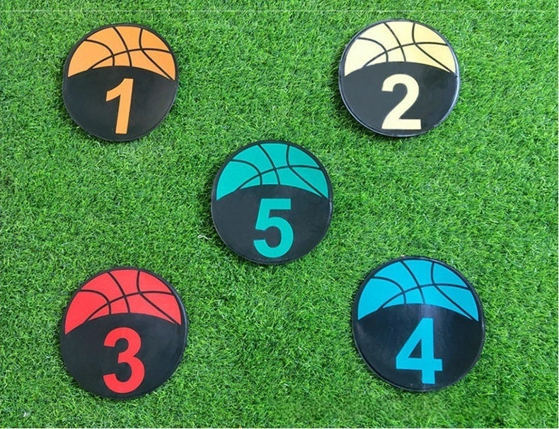 Digital Sign Plate Football Training Mark Plate Flat Sign Plate Letter Round Mouth Sign Plate Round Landmark Pad
