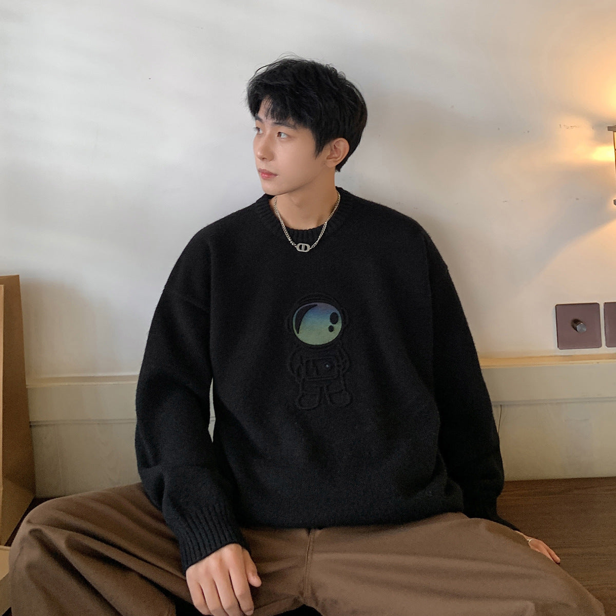 Casual Thickened Bump Design Knitwear Loose Sweater