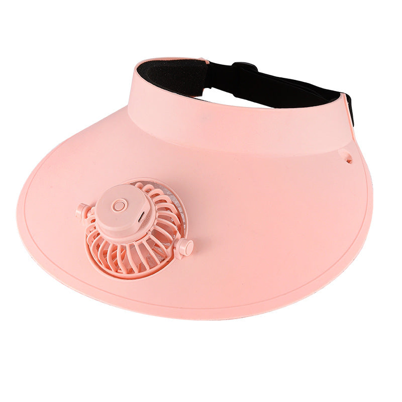 External Sun Protection Sun Hat Fan Three-gear Adjustable Lithium Battery USB Rechargeable Small Fan