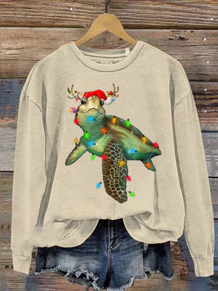 Dametrøje 3D Digital Jule-serie Printet Rundhals Sweatshirt