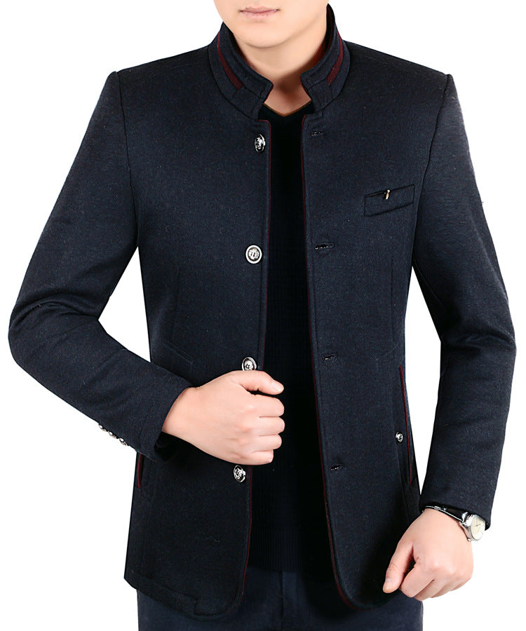 New AutumnWinter Men's Business-Style Fashion Wool Jacket