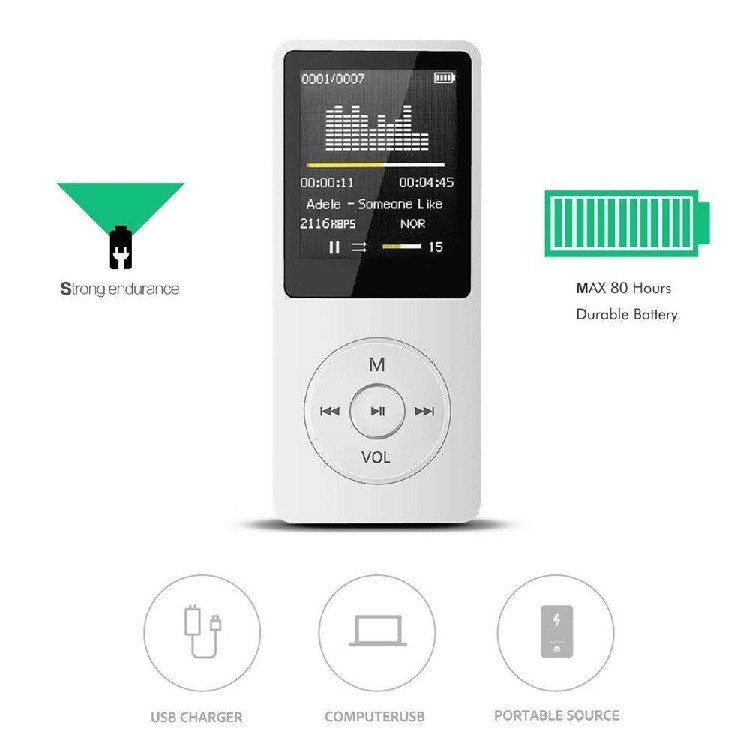 Sports MP3 With Screen MP4 Can Insert Memory Card 1.8 English Music Broadcast
