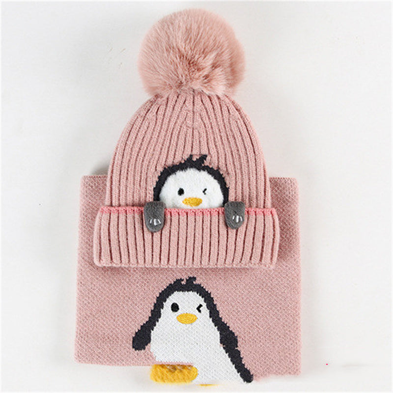 Boys And Girls Knitted Scarf Warm Winter Hat