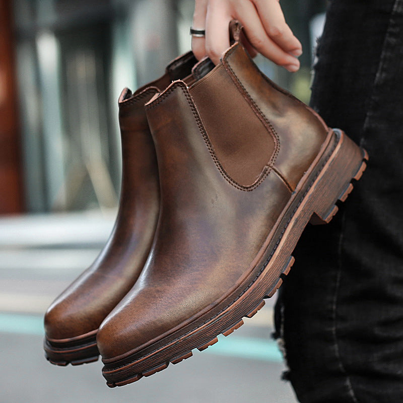 Men's Leather Trend High Top Martin Boots