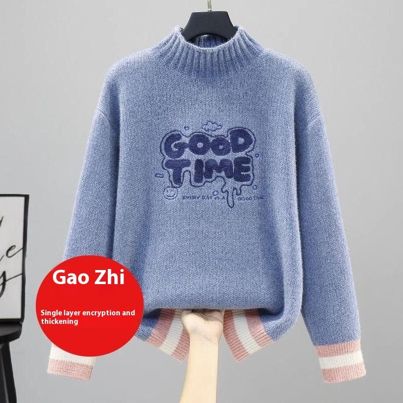 Sweater Inner Girl Winter Fleece-lined Thickened