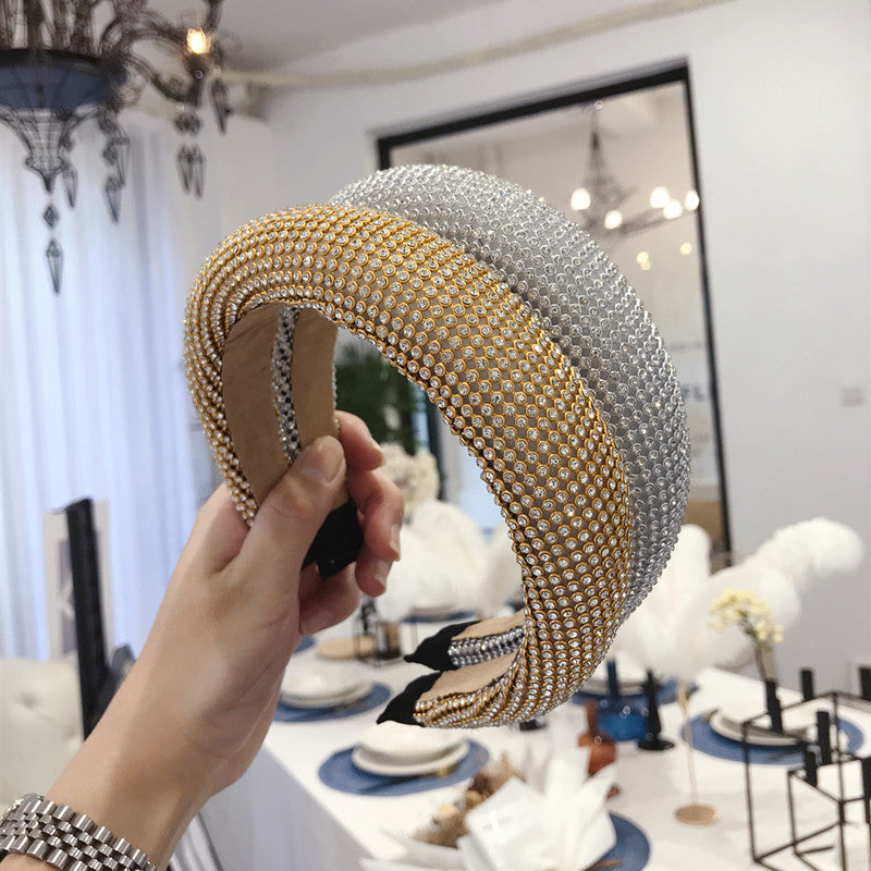 Hair Accessories Headband Alloy Diamond-studded Super Flash Sponge Light Board Headband