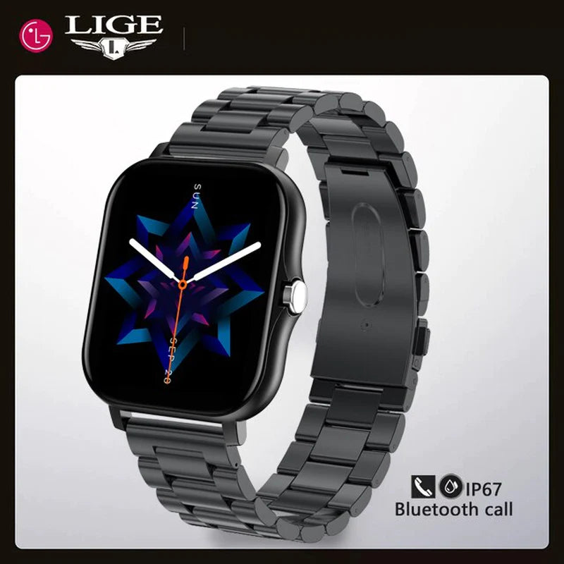 LIGE 2022 Men Smart Watch Women 1.69" Color Screen Full Touch Fitness Tracker Bluetooth Call Smart Clock Ladies Smart Watch Men