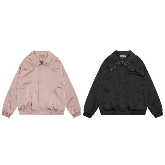 Male Double Layer Zipper Design Fake Two-pieces Coats