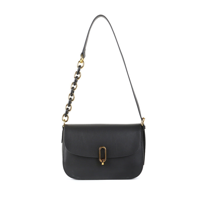 Women's Fashion Simple Locking Shoulder Crossbody Bag