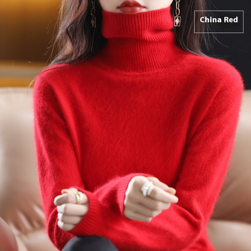 High Neck Inner Wear Loose Cashmere Knitted Bottoming Shirt