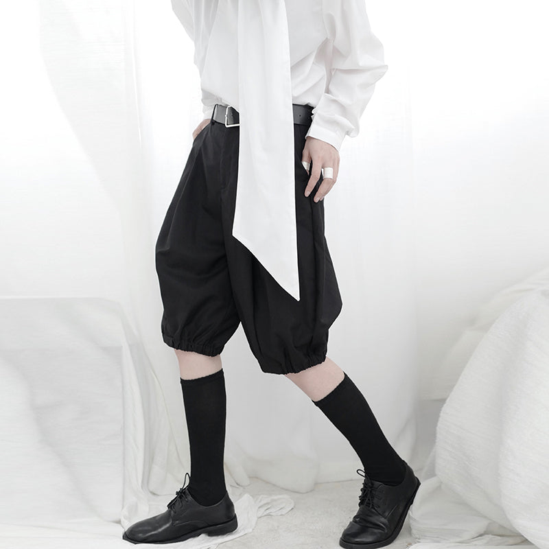 Dark Niche Shorts With Elasticated Feet