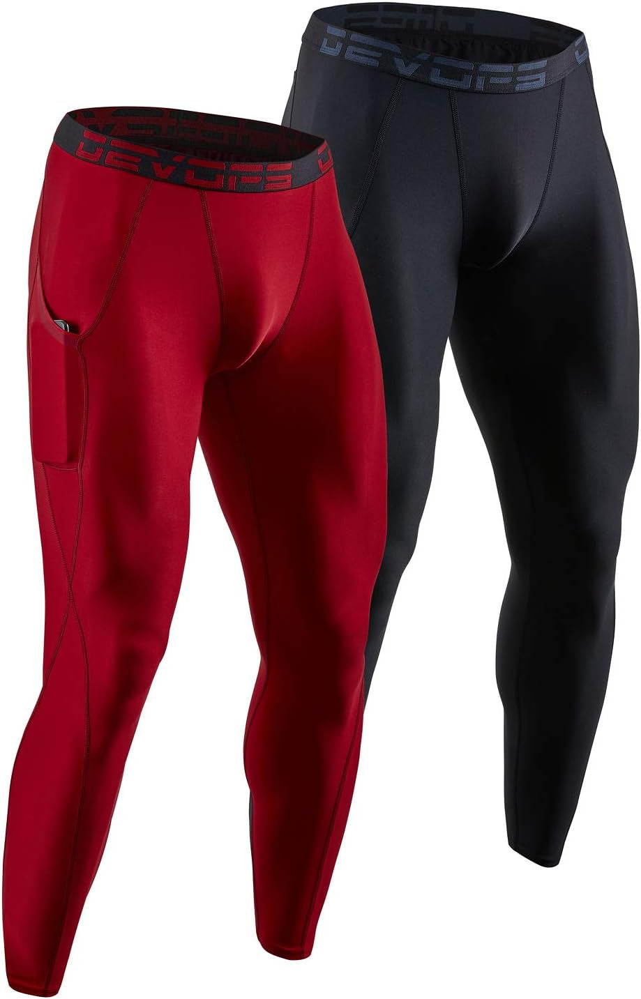 2 or 3 Pack Men'S Compression Pants Athletic Leggings with Pocket/Non-Pocket