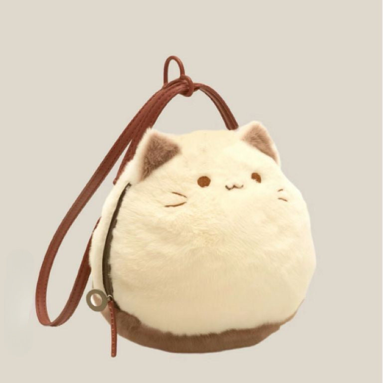 Cartoon Cute Plush Cat Handbag Small