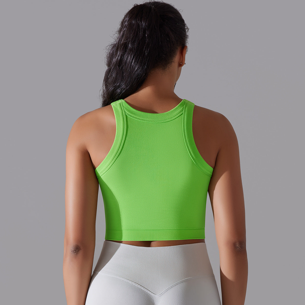 Women's Sleeveless Vest Running Fitness Seamless Knitted Sports Top