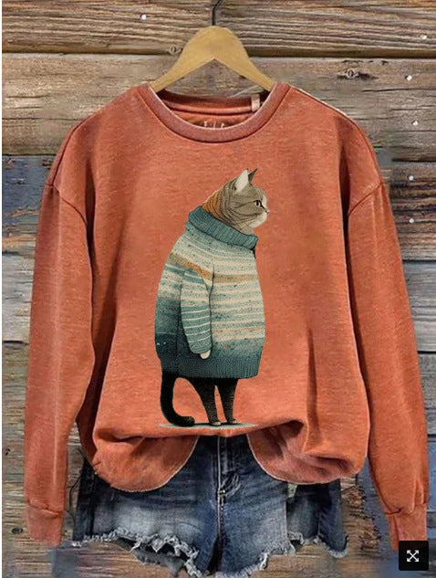 Women's Clothing Fashion Loose 3D Digital Printing Sweater