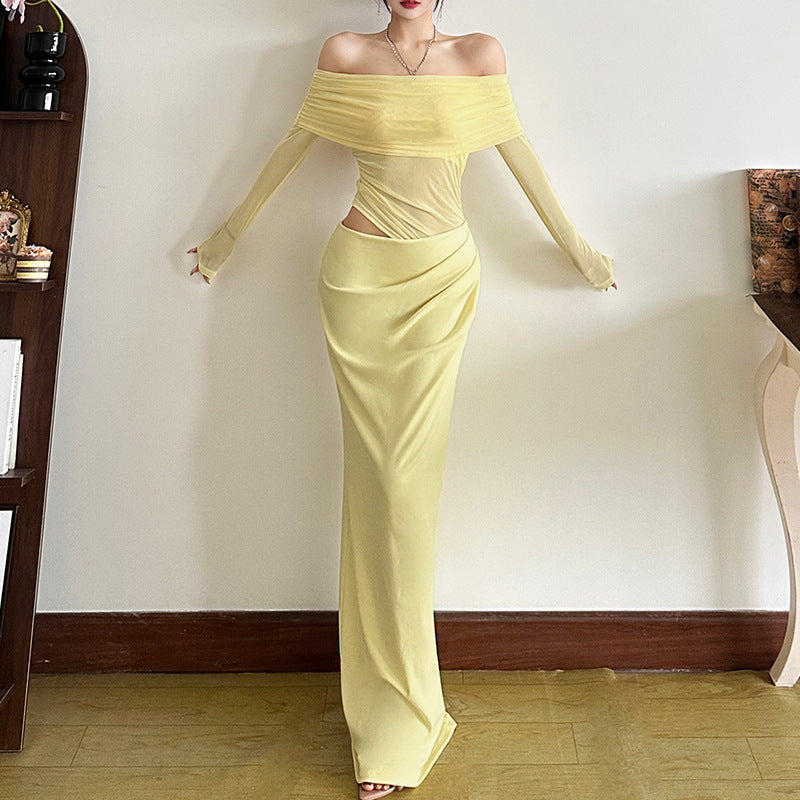 Seamless, Figure-flattering Tube Top Long-sleeve Dress