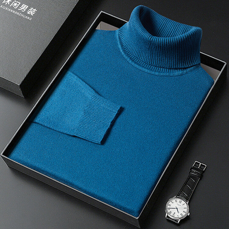 Men's Sweater Turtleneck Winter Solid Color Bottoming Sweater