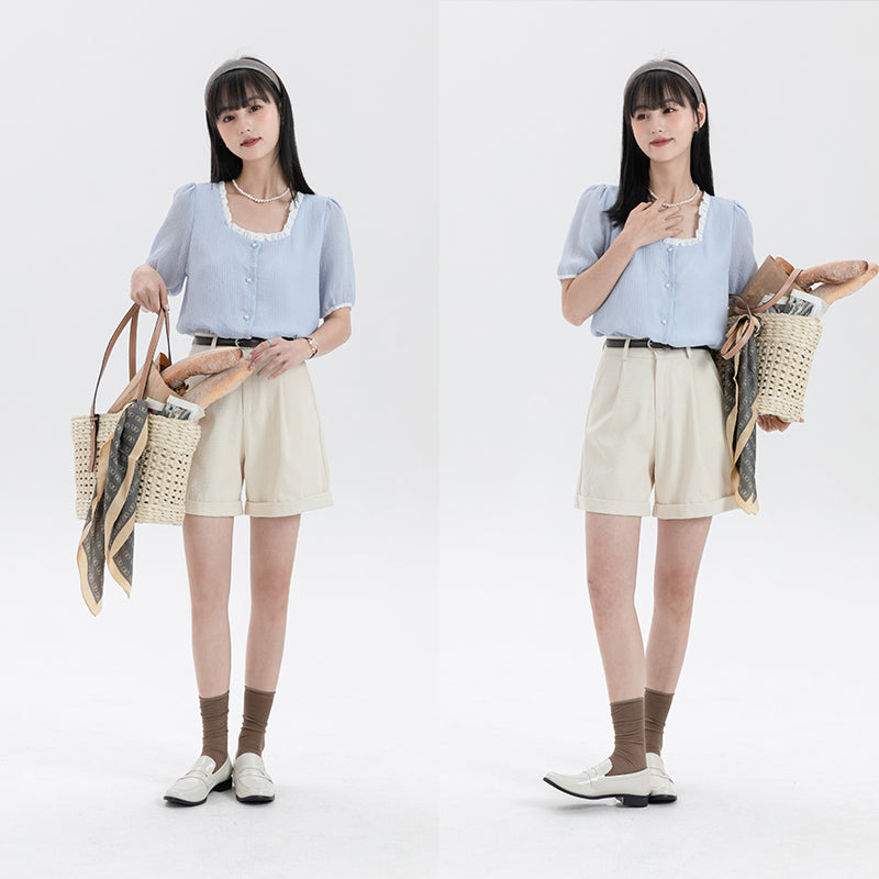 The New Korean Version Of The Small Straight All-match White Wide-leg Pants