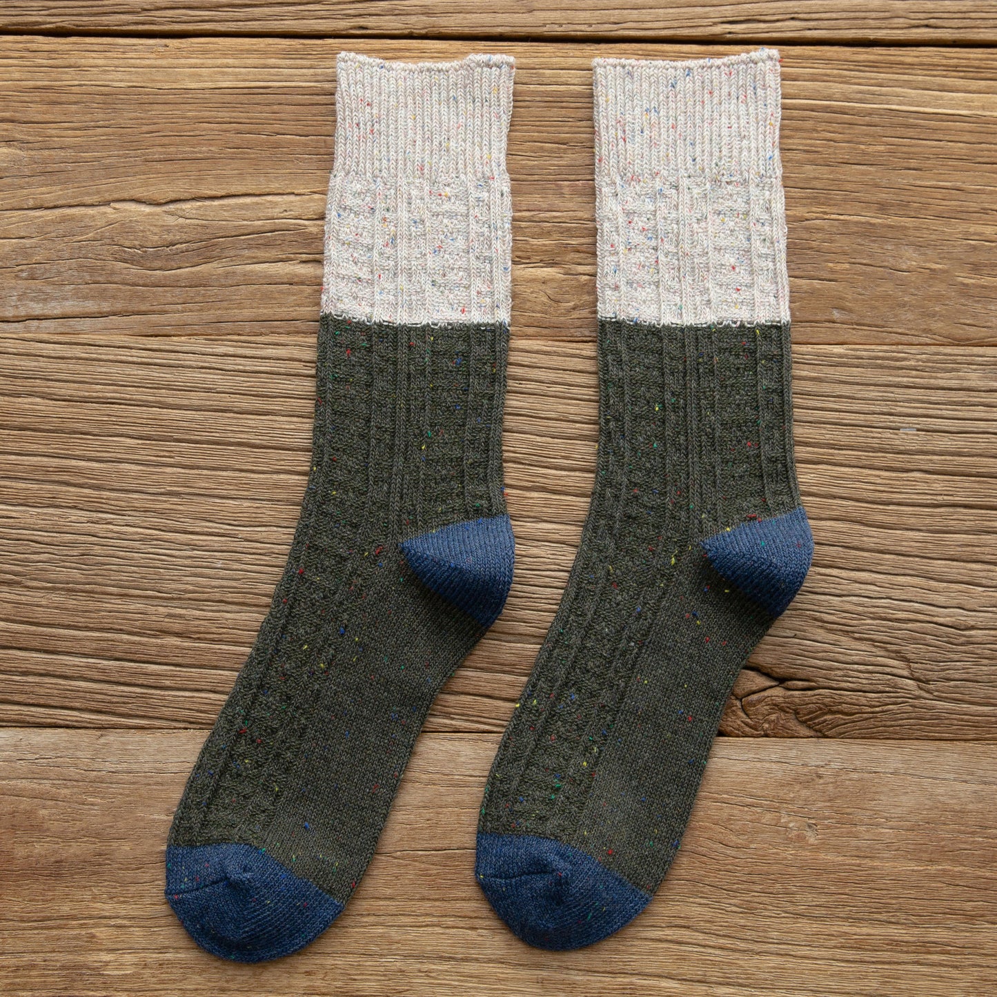 Tube Socks Retro Mori Style Color Matching Thick Thread Wool