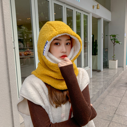 Fleece Warm Lamb Wool Hat Outdoor Cycling Cold Protection