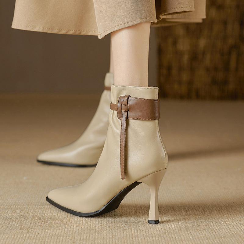 Minimalist And Elegant Women's Pointed-Toe Stiletto Martin Boots