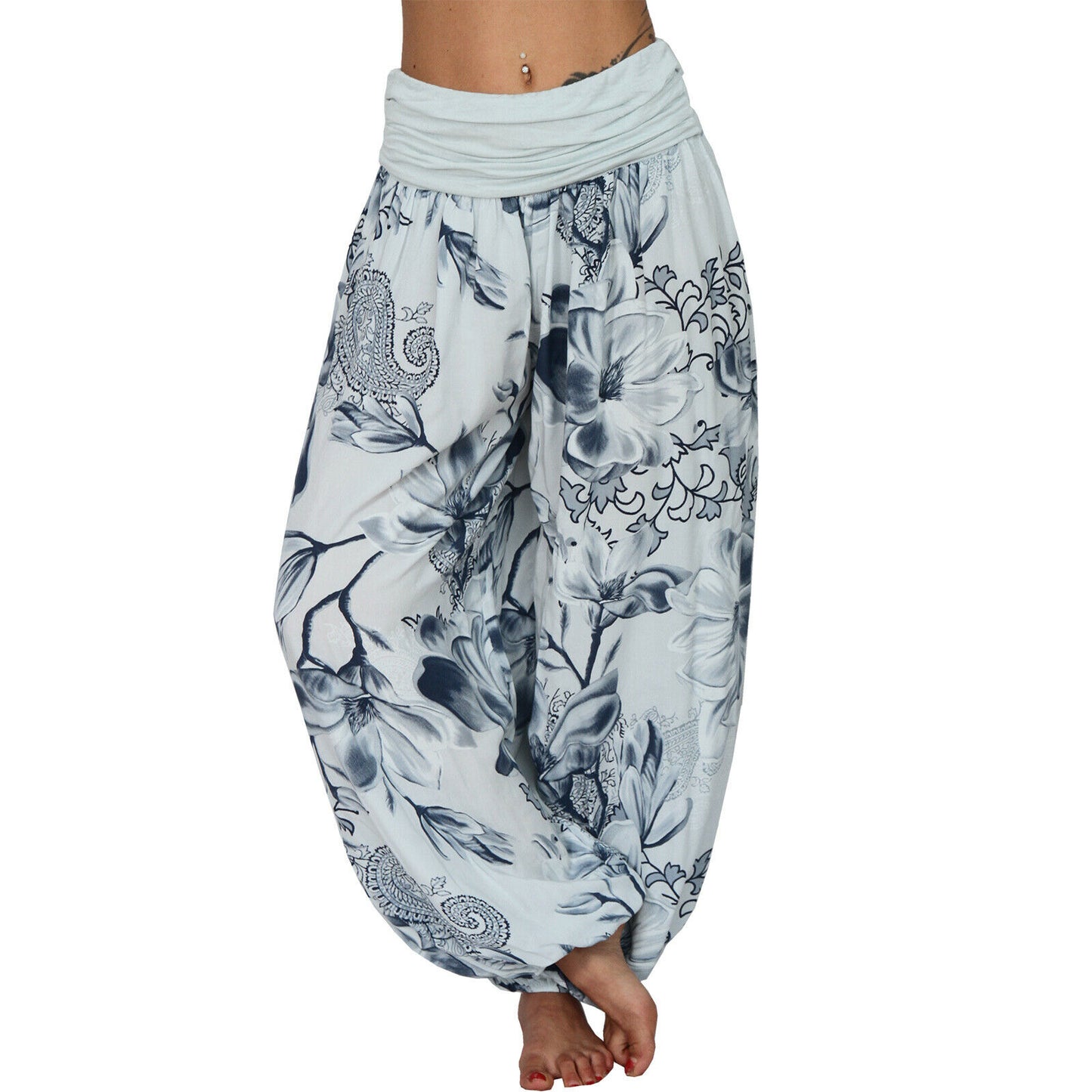 European And American Printed Loose Casual Wide-leg Harem Pants