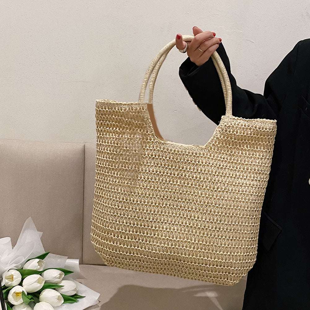 Machine-woven One-color Woven Bag Fashion Shoulder