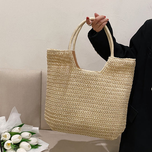 Machine-woven One-color Woven Bag Fashion Shoulder