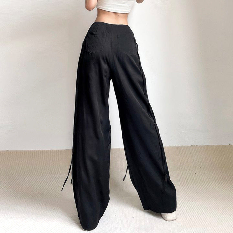 Men's Fashion Contrast Color Cuff Pocket Zip Straight Pants