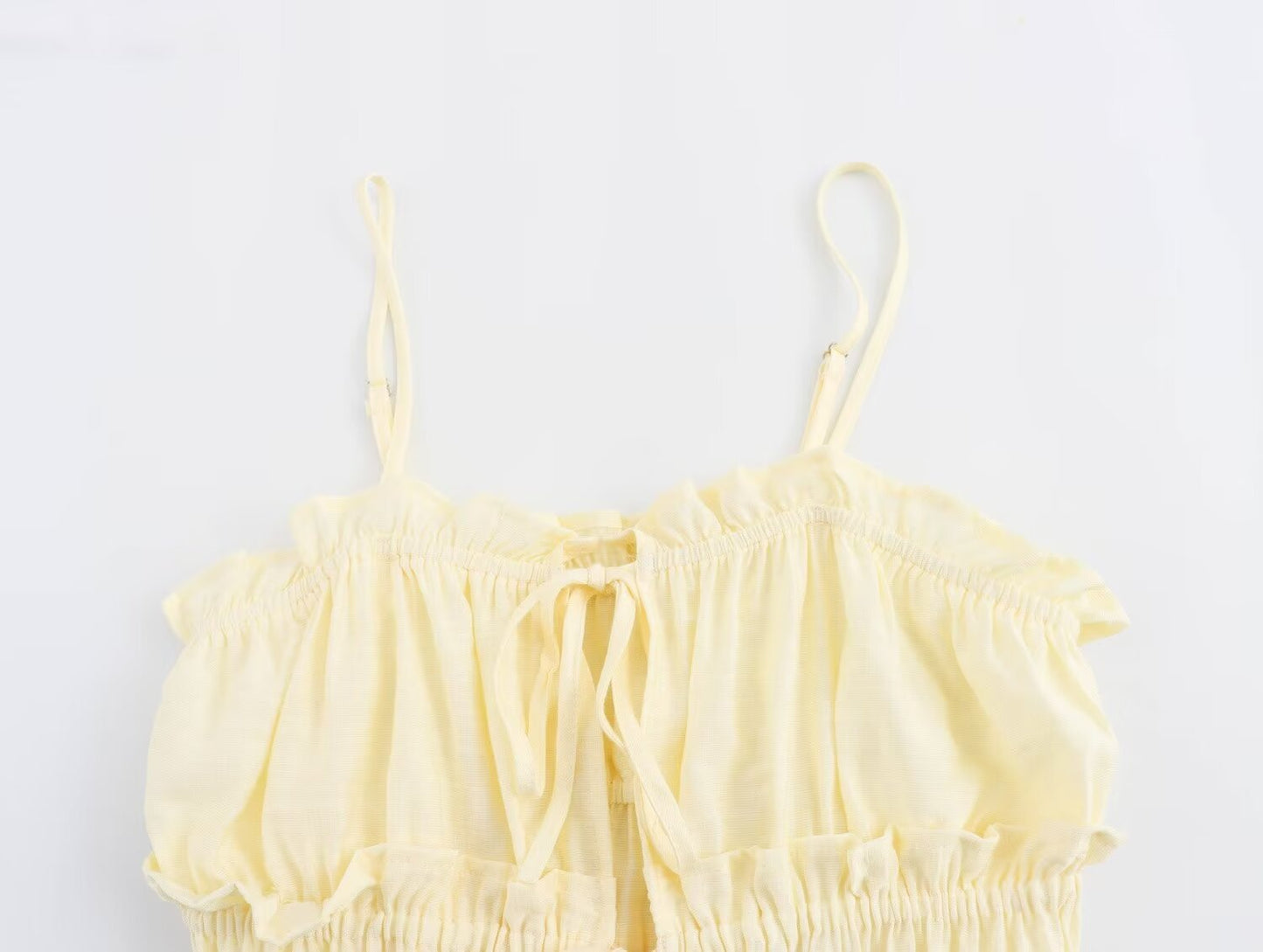 European And American Wind Yellow Slim-fit Camisole Top
