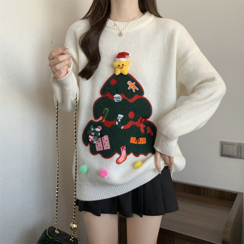Women's Casual Versatile Round Neck Knit Sweater