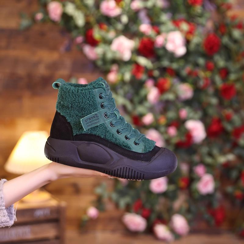 Fleece-lined Soft-soled Martin Boots High-top Anti-slip All-matching