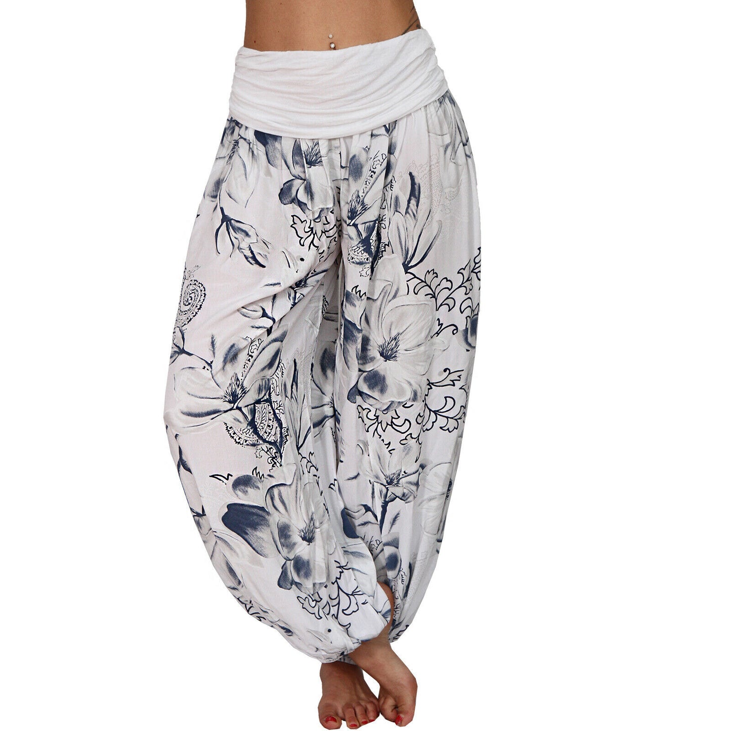 European And American Printed Loose Casual Wide-leg Harem Pants