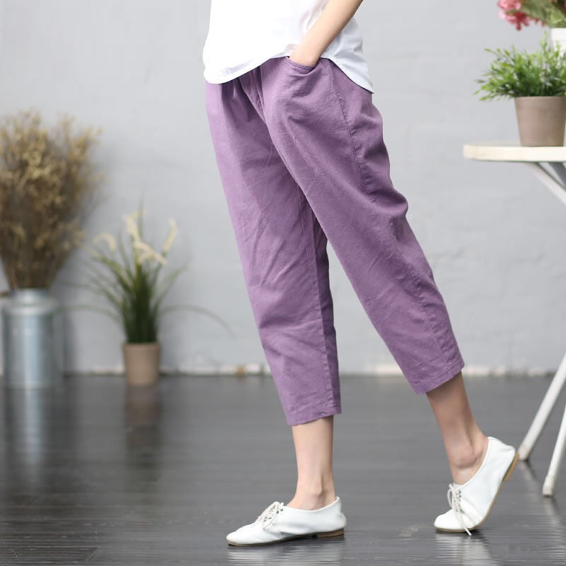 Literary Retro Loose Slim Casual Pants