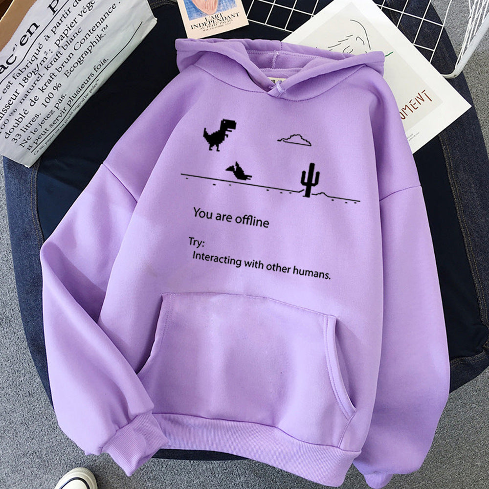 Dame Retro Dinosaur Mode Casual Sweater