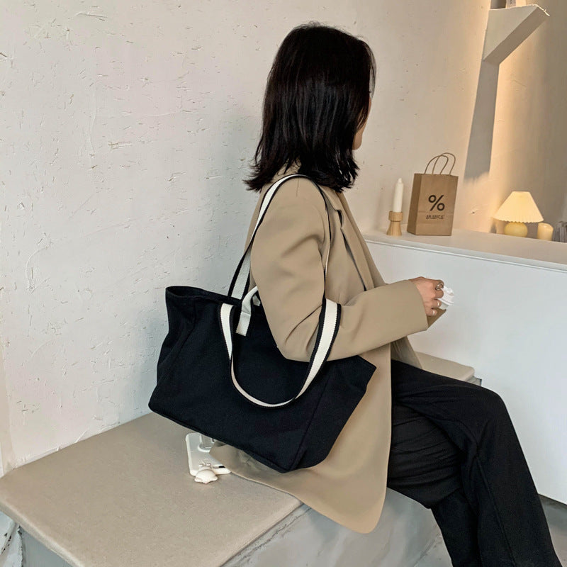 Waterproof Trendy Simple Fashion Large Capacity Portable Canvas Bag